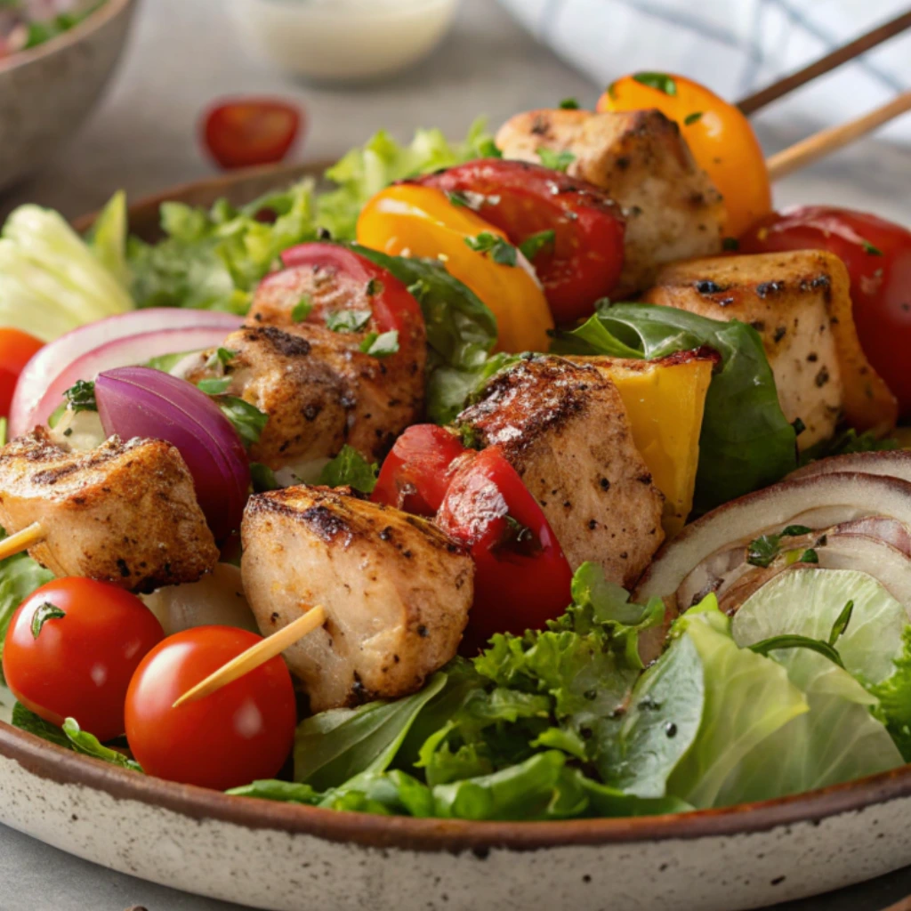 BBQ Chicken Skewer Salad