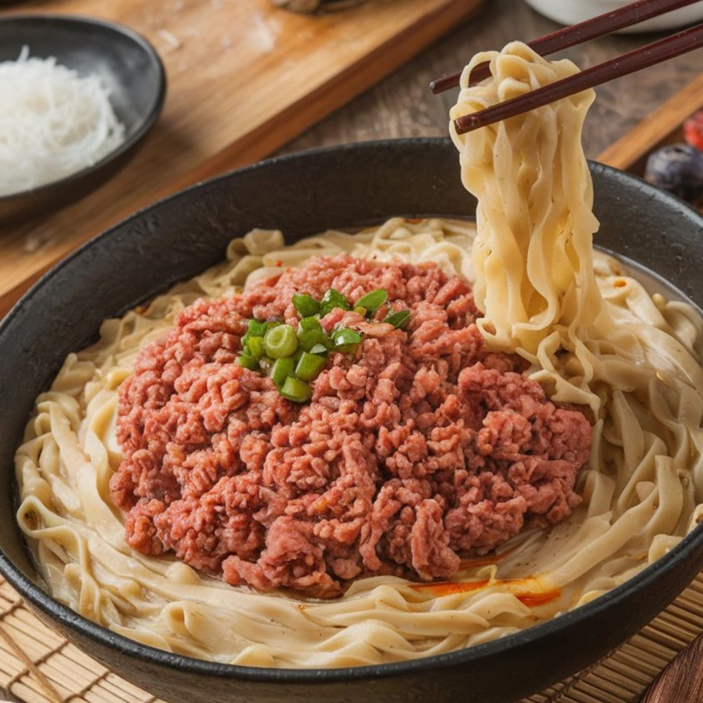 Mongolian Ground Beef Noodles