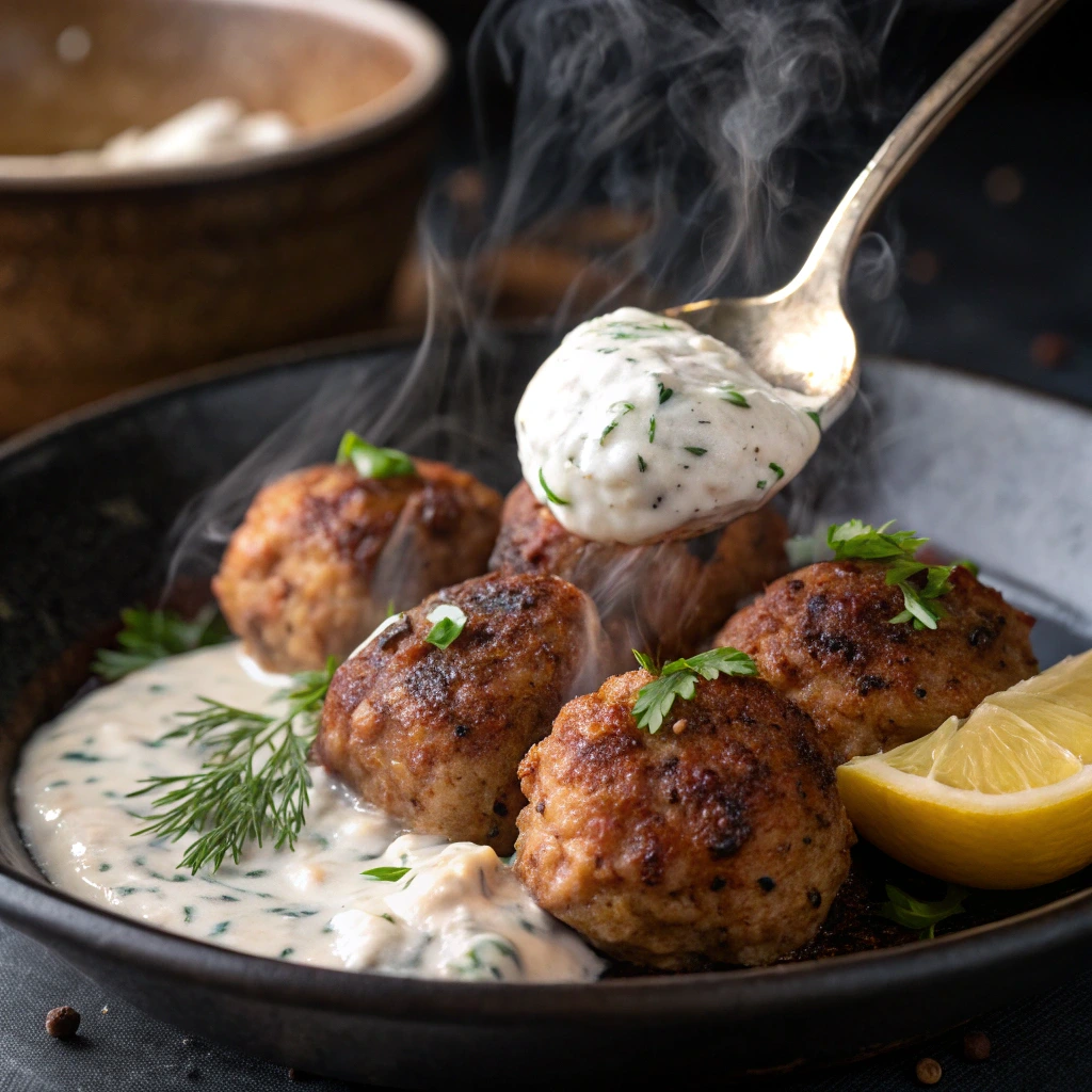 Greek Turkey Meatballs with Tzatziki