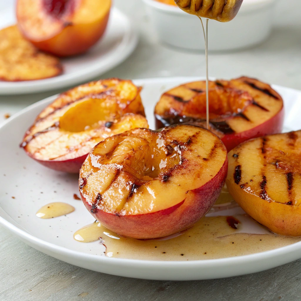 Grilled Peaches with Honey