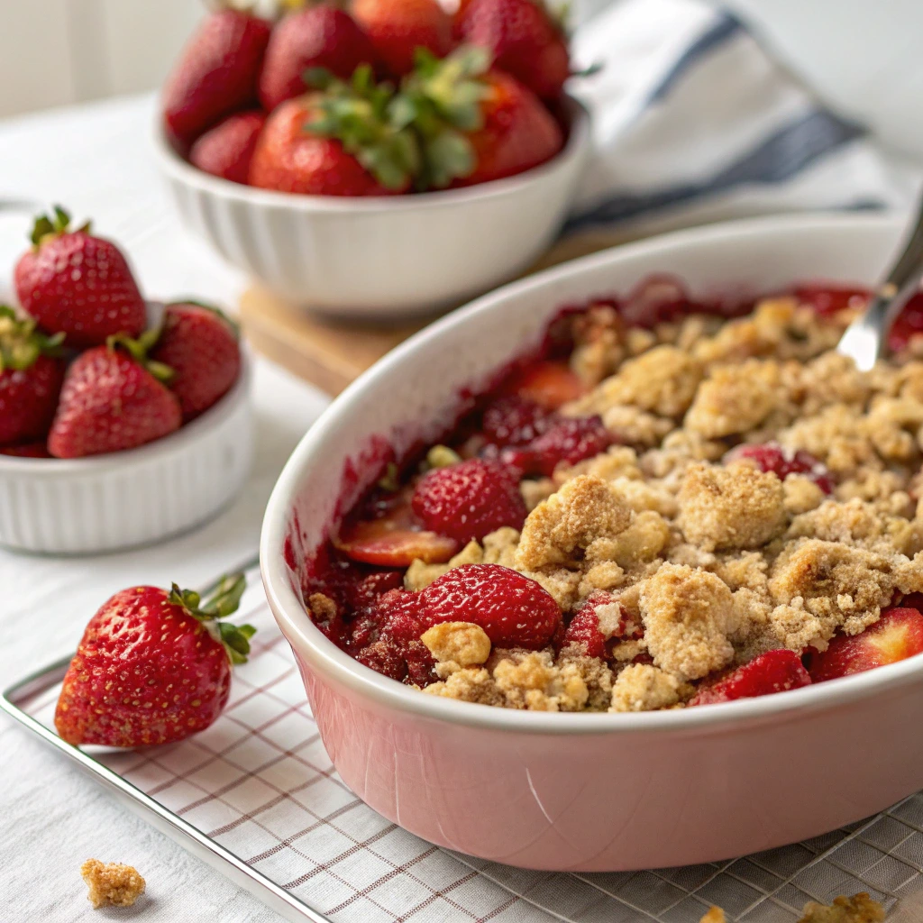 strawberry-crumble