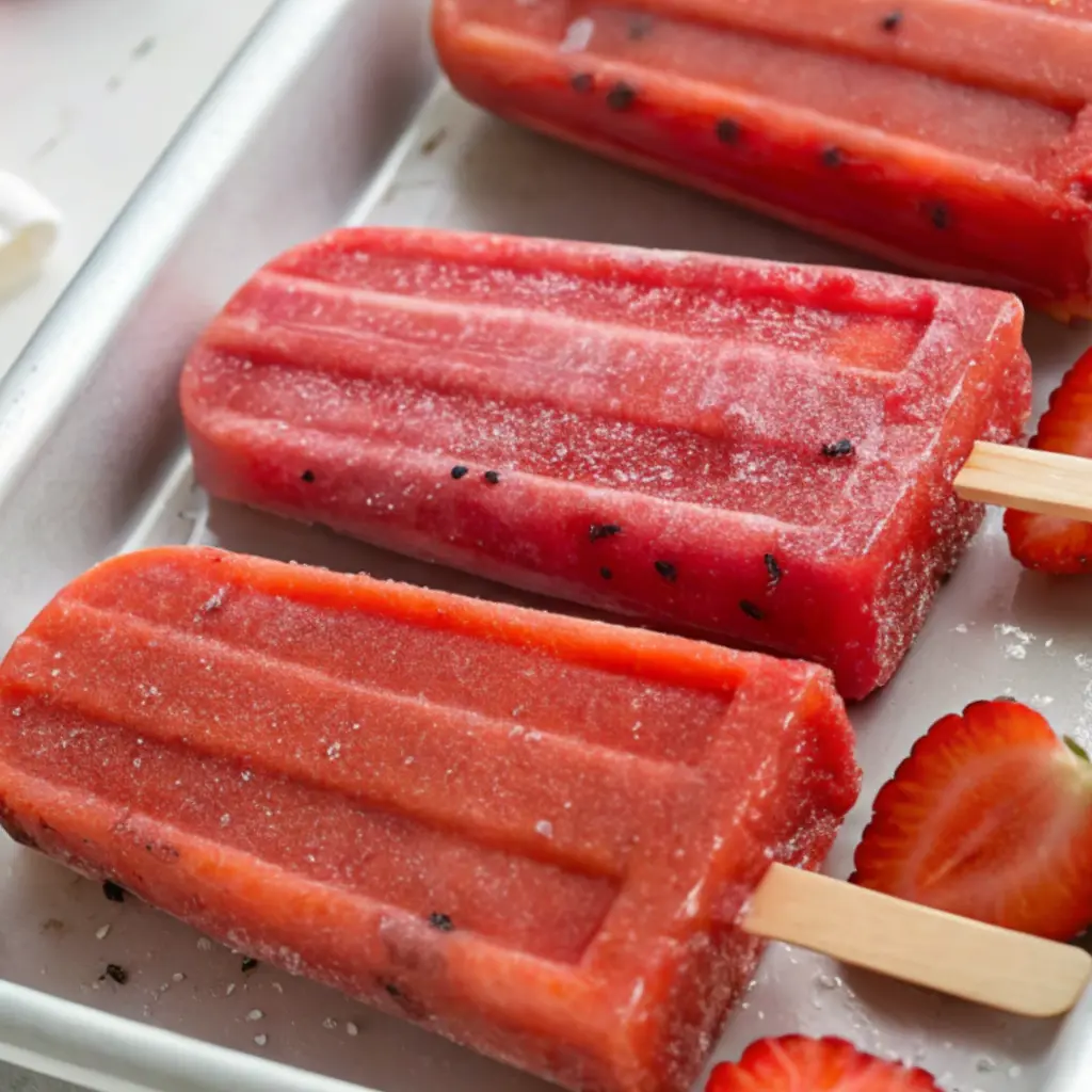 Strawberry Popsicles