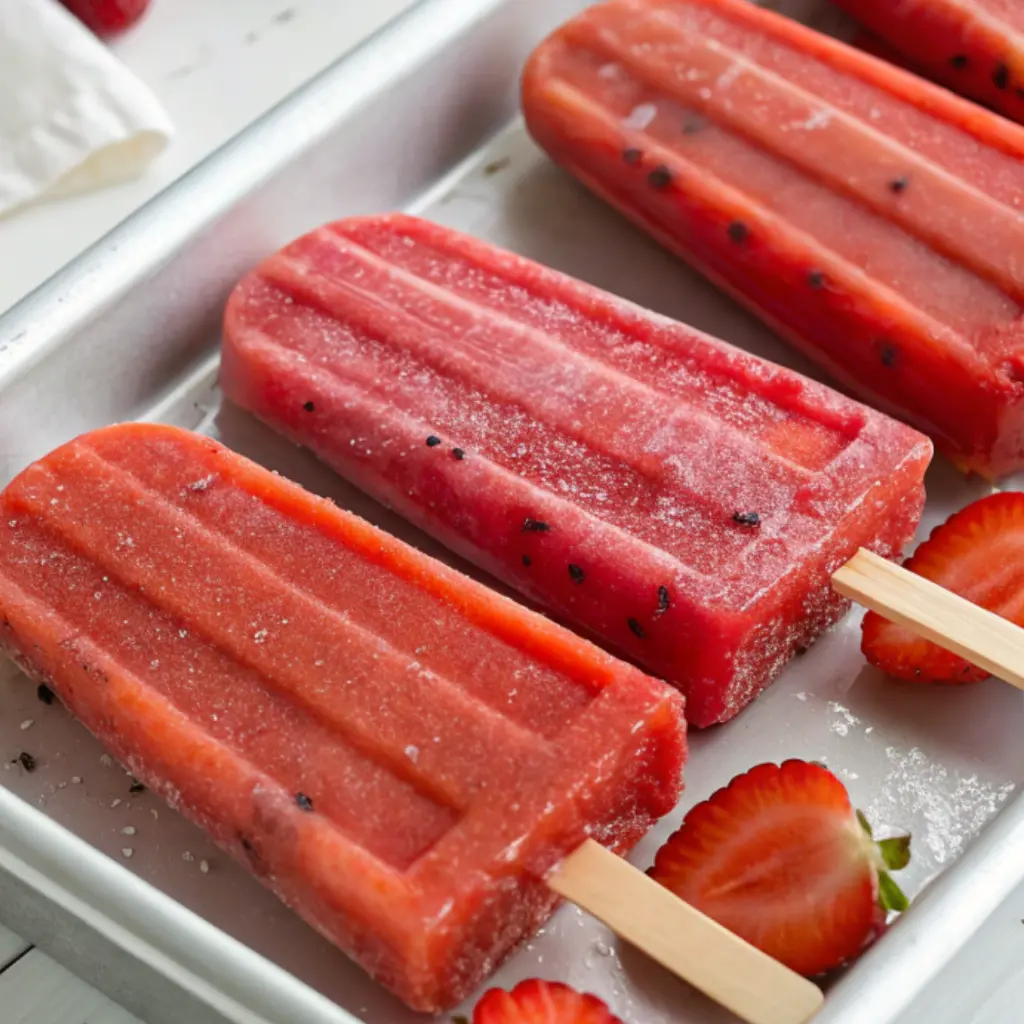 Strawberry Popsicles