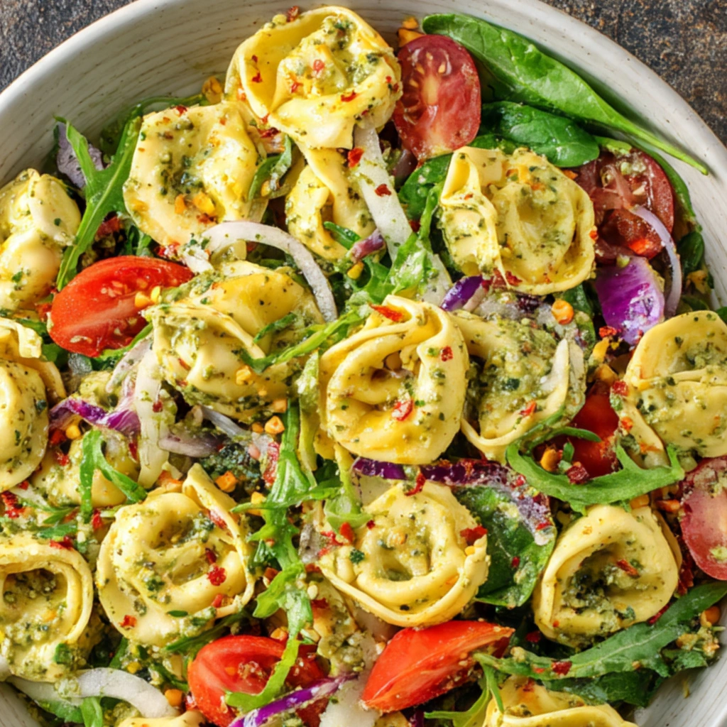 Cheese Tortellini Salad with Pesto