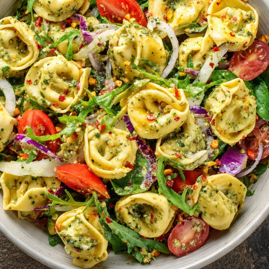 Cheese Tortellini Salad with Pesto