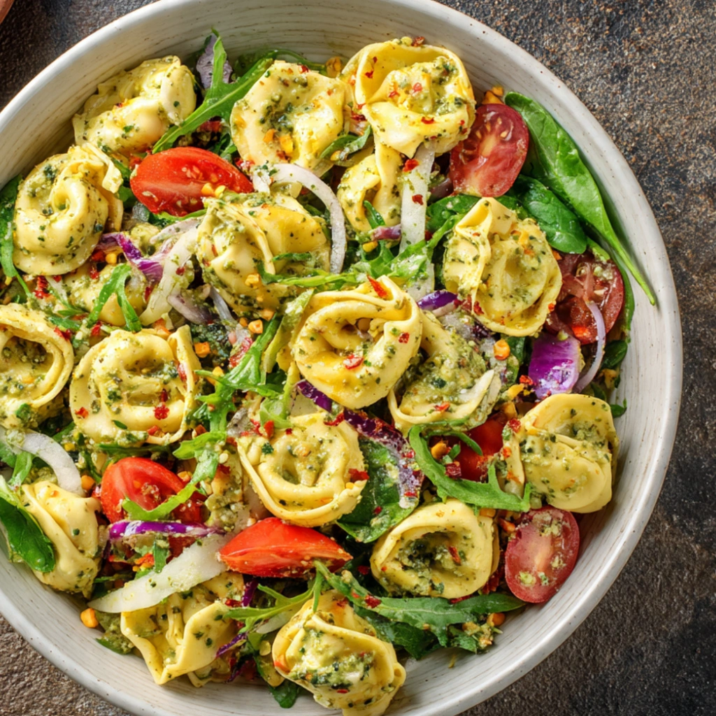 Cheese Tortellini Salad with Pesto